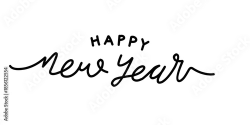 Happy New Year celebration with elegant handwritten text