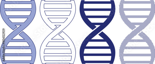 DNA Helix Structure on White Background, Genetic Code, Molecular Biology Illustration