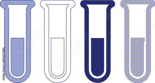 Test Tubes with Liquid on White Background