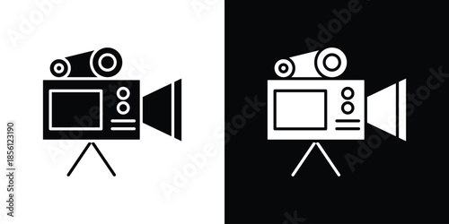 Video camera icons. Vector Template Illustration Symbol Pixels Perfect