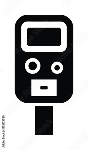 Vector icon of a parking meter with quirky face design