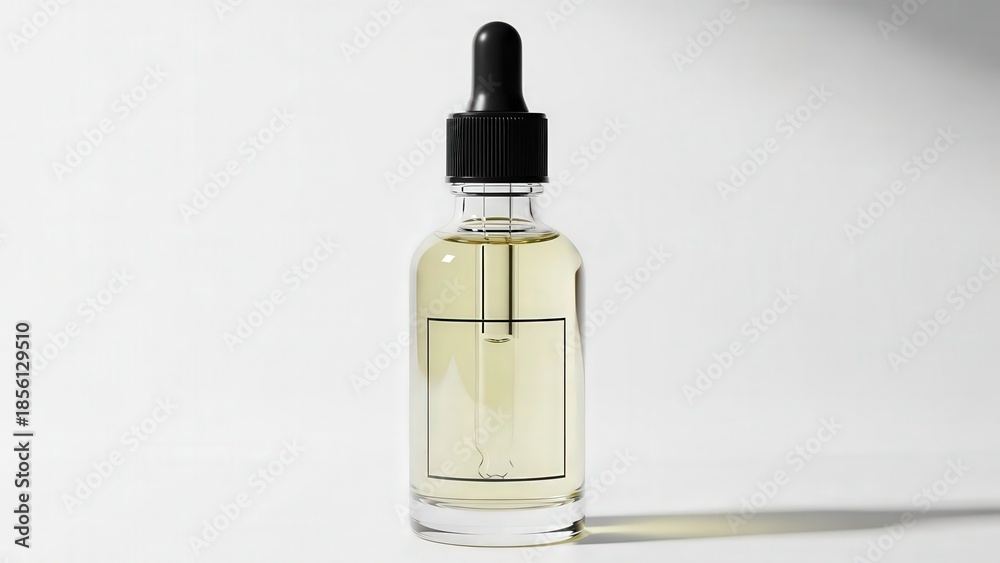 Fototapeta premium Glass Dropper Bottle With Clear Liquid