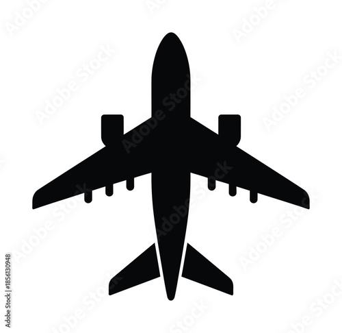 Airplane Top View Travel Vector Icon