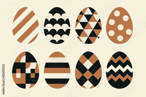Decorative Easter Eggs with Geometric Patterns Illustration