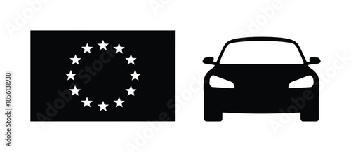 European Union Car Regulation Vector Icon
