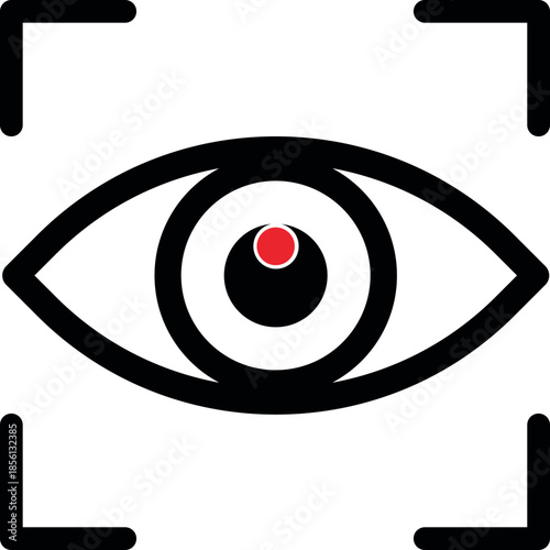Minimal eye icon representing view, visibility, observation, or monitoring