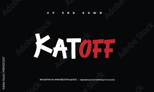Katoff creative modern alphabet. Typography with modern regular and number. minimalist style fonts set. vector illustration