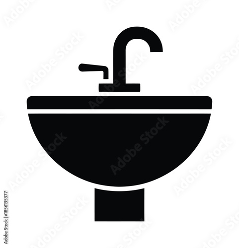 Bathroom sink wash basin icon vector