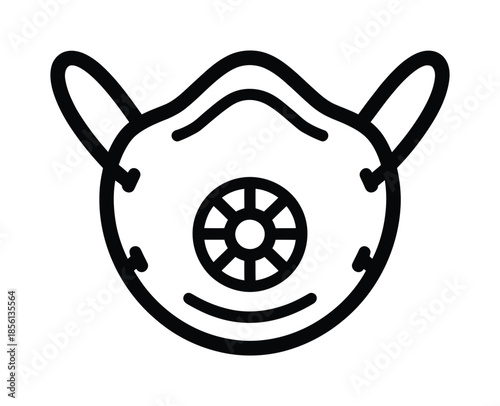 Protective respirator mask icon vector