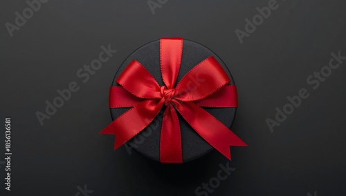 Round Box Adorned with Crimson Fabric, A Circular Mystery A Wrapped Delight.