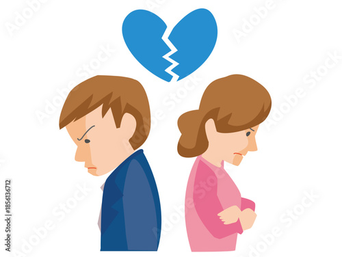 離婚を表すイラスト / Divorce Concept Illustration