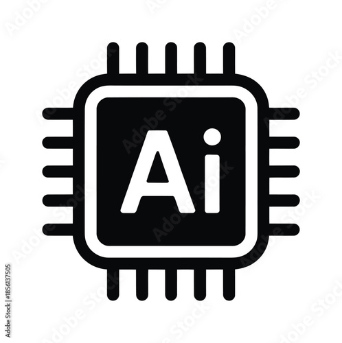 Artificial intelligence chip vector technology processor symbol