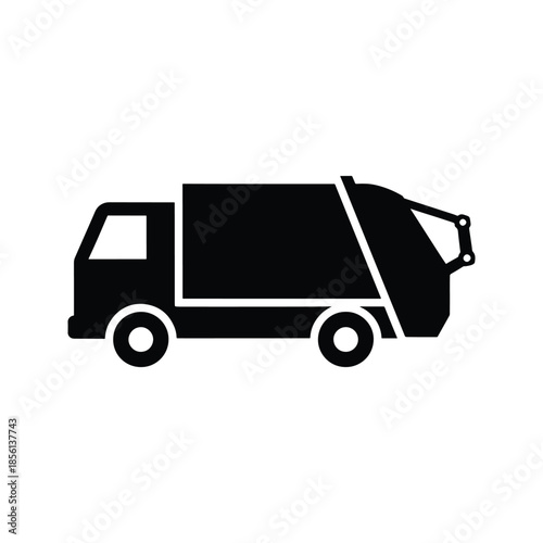 Dustbin truck silhouette garbage collection vehicle icon