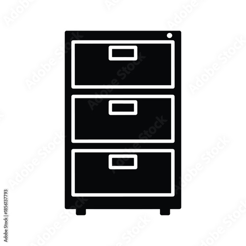 File cabinet silhouette office storage furniture icon