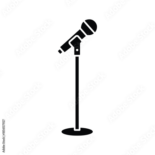Microphone silhouette stage performance icon design