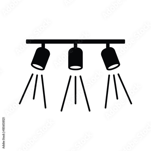 Stage lights silhouette performance lighting equipment icon