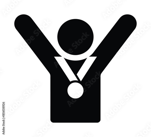 Winner medal vector icon achievement success