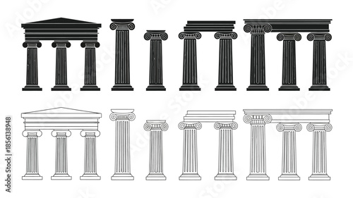 Classical architectural elements a collection of ancient greek and roman columns