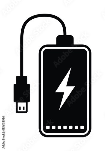 Power bank vector icon mobile charging