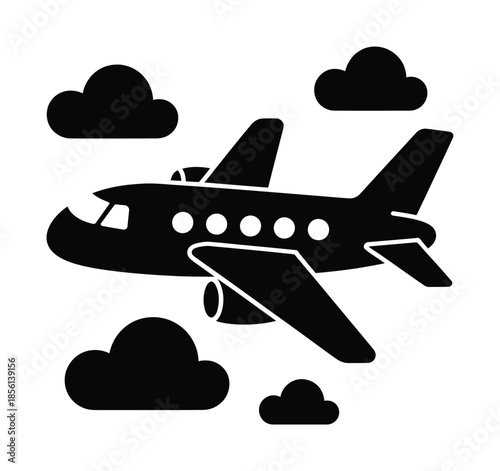 Airplane flight vector icon air travel