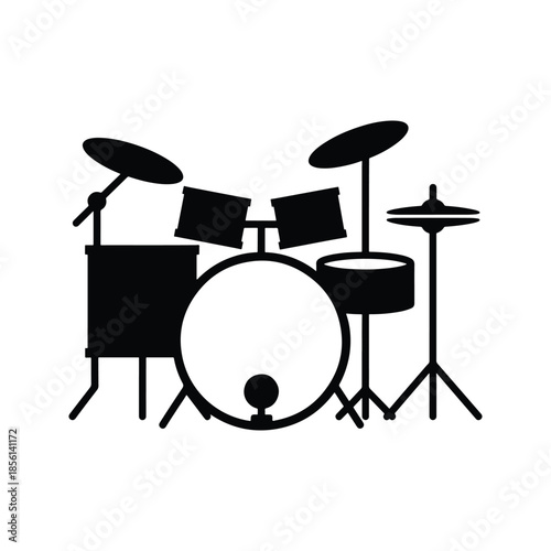 Drums silhouette musical percussion instrument icon