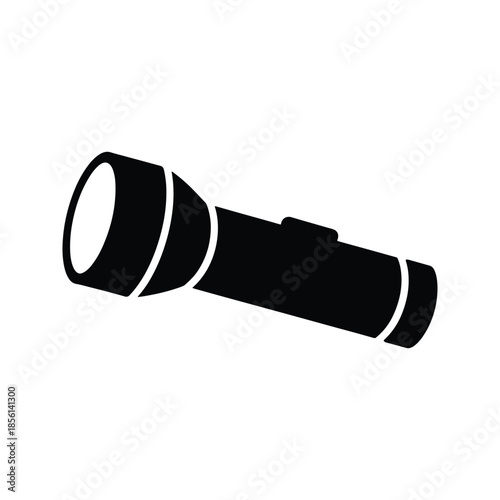 Hand torch light silhouette flashlight device icon