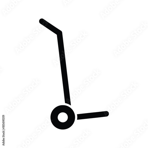 Hand trolley silhouette two wheel transport cart icon