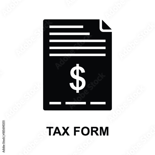 Income tax form silhouette official finance document icon