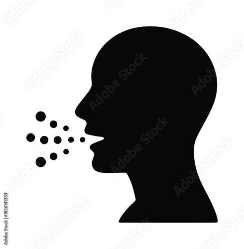 Breathing health profile medical vector icon