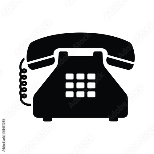 Landline phone silhouette desk telephone icon