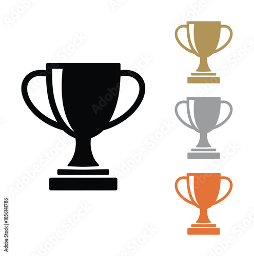 Trophy Award Cup Set Vector