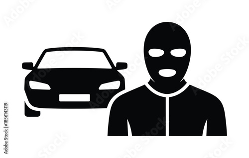 Car theft crime security danger vector illustration