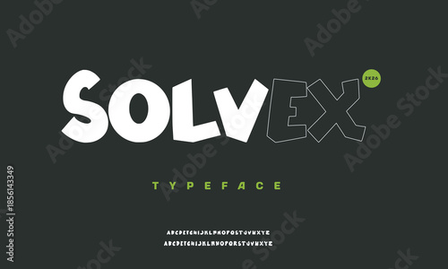 Solvex vector alphabet, simply font alphabet