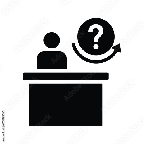 Customer care desk silhouette service counter icon