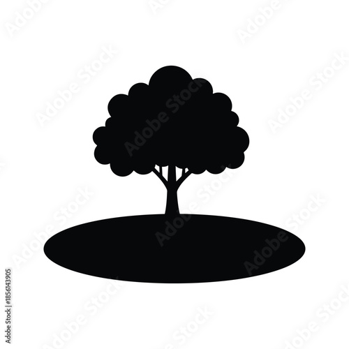 Tree shade silhouette nature shelter area icon