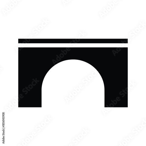 Underpass silhouette road tunnel crossing icon