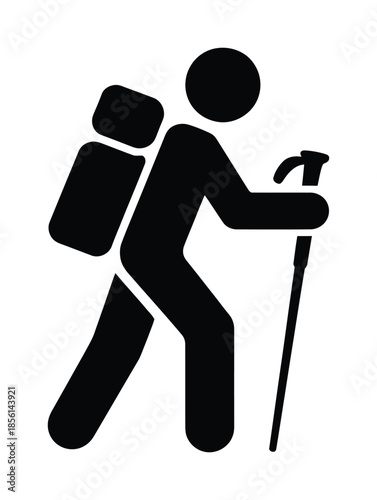 Hiking traveler vector icon outdoor adventure
