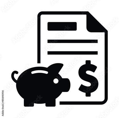 Savings document vector icon financial planning
