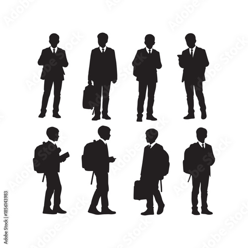 Boy Students Silhouettes Collection