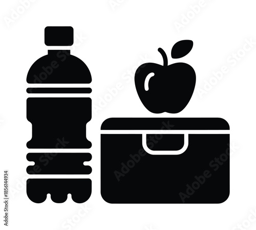 Lunch box vector icon healthy food concept