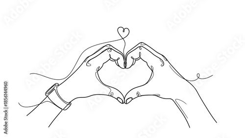 Hands forming heart shape with love symbol