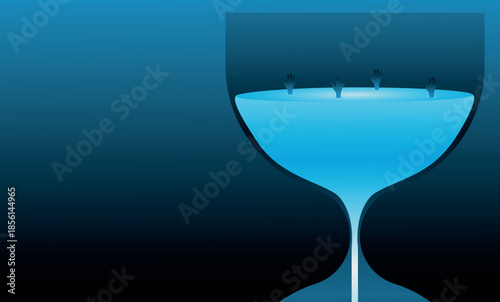 Abstract background illustration symbolizing emotional pressure, stress and mental tension. Minimal conceptual design for mental health topics and psychological content.