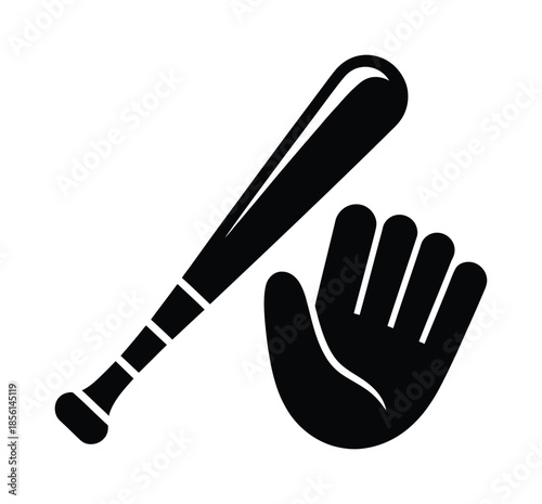 Baseball bat glove sport vector