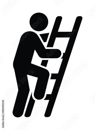 Climbing ladder work safety vector