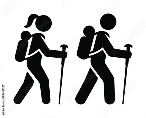 Hiking trekking outdoor adventure vector