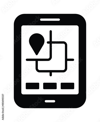 Mobile navigation map gps vector
