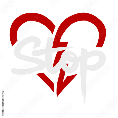 Silueta corazón roto (texto).