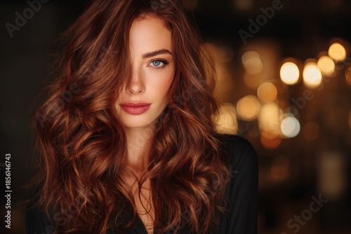 Wallpaper Mural A portrait of a stunning woman with fiery red hair. She has piercing blue eyes, and her captivating gaze draws you in Torontodigital.ca