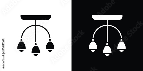 Chandelier icons. Glyph Symbol. Isolated Vector Illustration pack