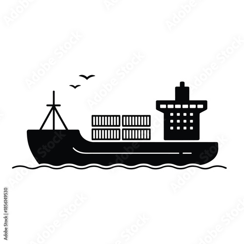 Cargo Ship Container Shipping Vector